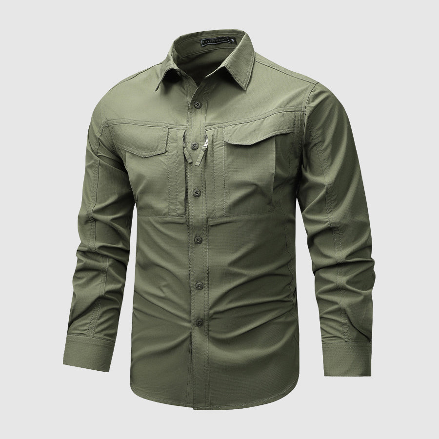 Chemise Range Pro Lorenzo Vitali Pour Homme Plein Air Prête Aventure Avec Poches Multiples Mélange Coton Polyester