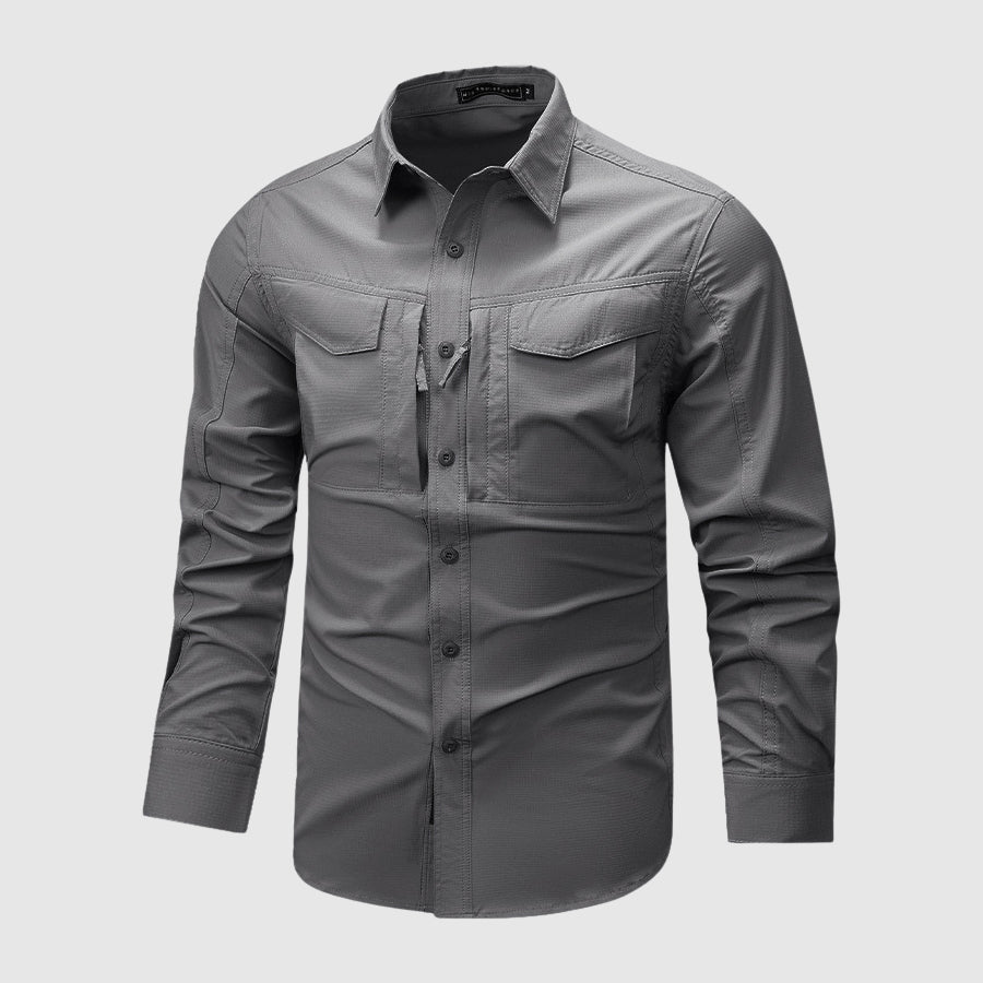 Chemise Range Pro Lorenzo Vitali Pour Homme Plein Air Prête Aventure Avec Poches Multiples Mélange Coton Polyester