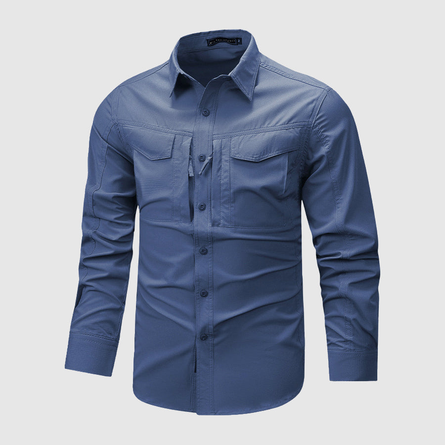 Chemise Range Pro Lorenzo Vitali Pour Homme Plein Air Prête Aventure Avec Poches Multiples Mélange Coton Polyester