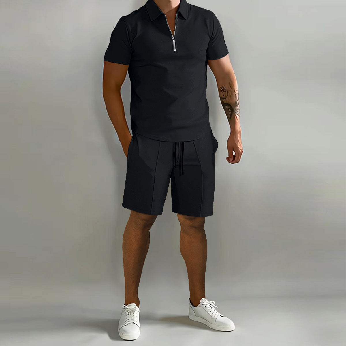 Lorenzo Vitali Ensemble Été 2 Pièces Pour Homme Athlétique Décontracté Léger à Séchage Rapide