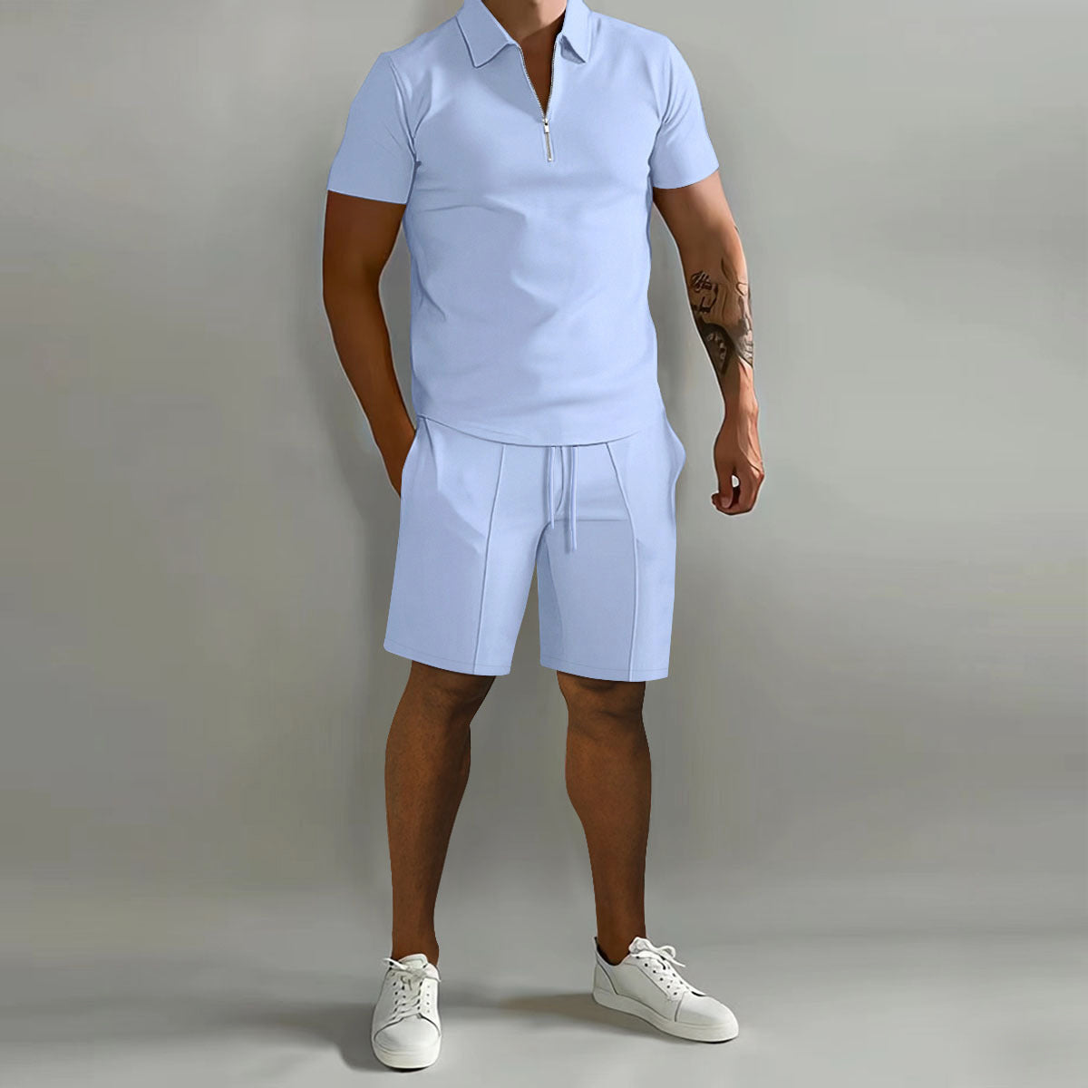 Lorenzo Vitali Ensemble Été 2 Pièces Pour Homme Athlétique Décontracté Léger à Séchage Rapide