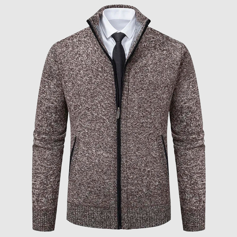 Cardigan Vintage Chaud Lorenzo Vitali Avec Zip Front Confortable En Maille Luxueuse