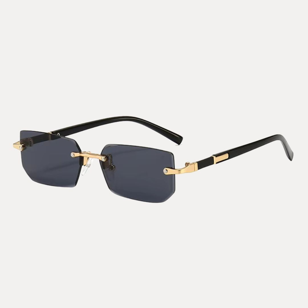 Lunettes Sans Monture Carrées Légères Avec Détails Métalliques Protection UV400 Réduction Reflets Plaquettes Nasales