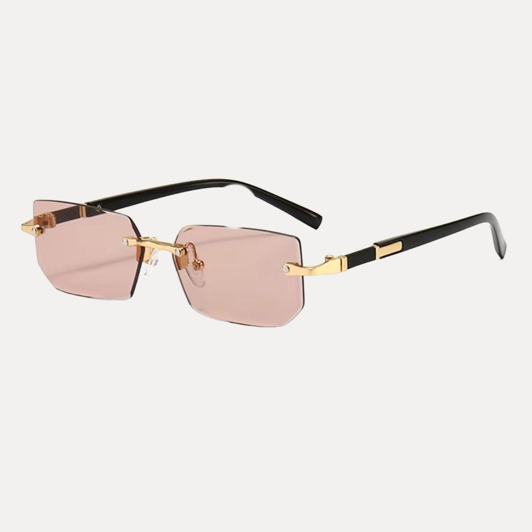 Lunettes Sans Monture Carrées Légères Avec Détails Métalliques Protection UV400 Réduction Reflets Plaquettes Nasales