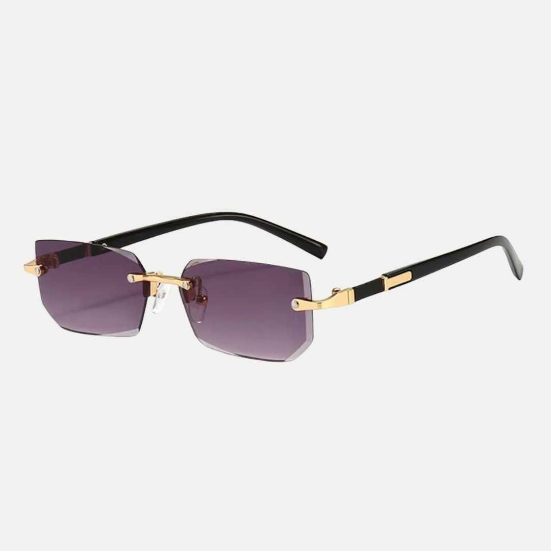 Lunettes Sans Monture Carrées Légères Avec Détails Métalliques Protection UV400 Réduction Reflets Plaquettes Nasales