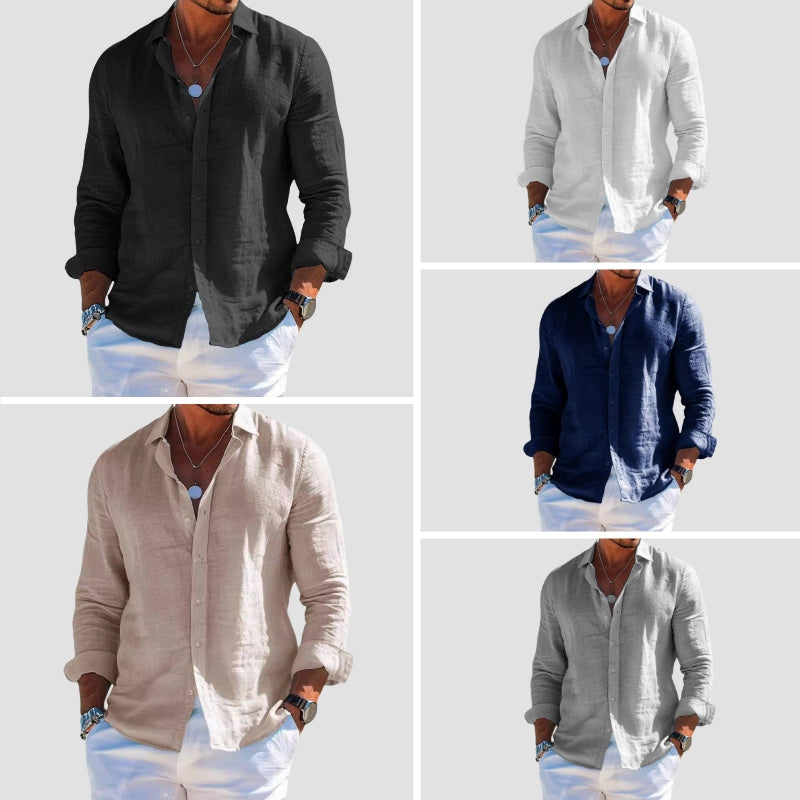 Chemise Costa Blu Lorenzo Vitali À Manches Longues Légère Et Respirante Confortable