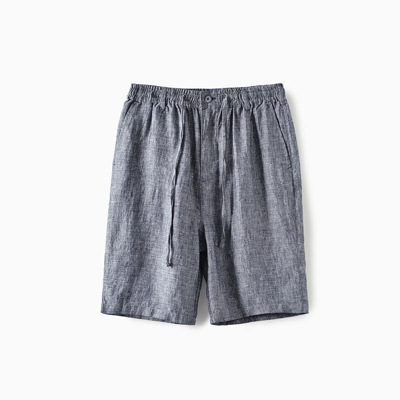 Shorts En Lin Lorenzo Vitali Lusso Confort Taille Elastique Avec Poches Latérales Longueur Mi Cuisses