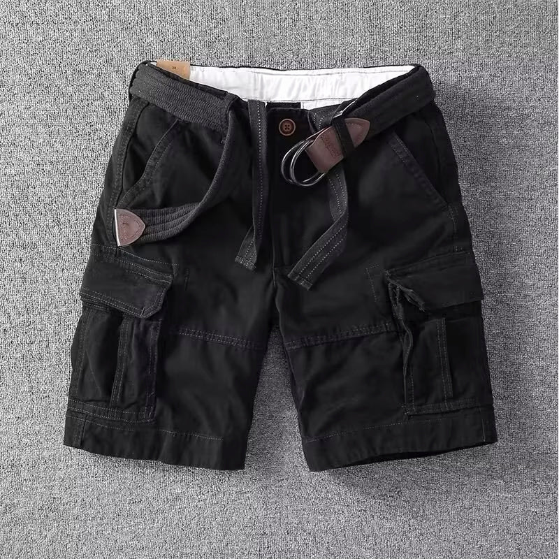 Lorenzo Vitali Palermo Shorts Cargo En Coton Mélange Avec Poches Cargo Et Ceinture Ajustable