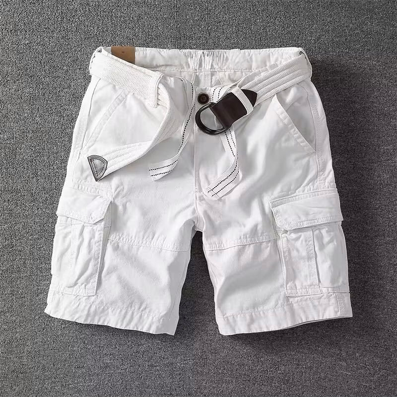 Lorenzo Vitali Palermo Shorts Cargo En Coton Mélange Avec Poches Cargo Et Ceinture Ajustable