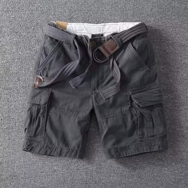 Lorenzo Vitali Palermo Shorts Cargo En Coton Mélange Avec Poches Cargo Et Ceinture Ajustable