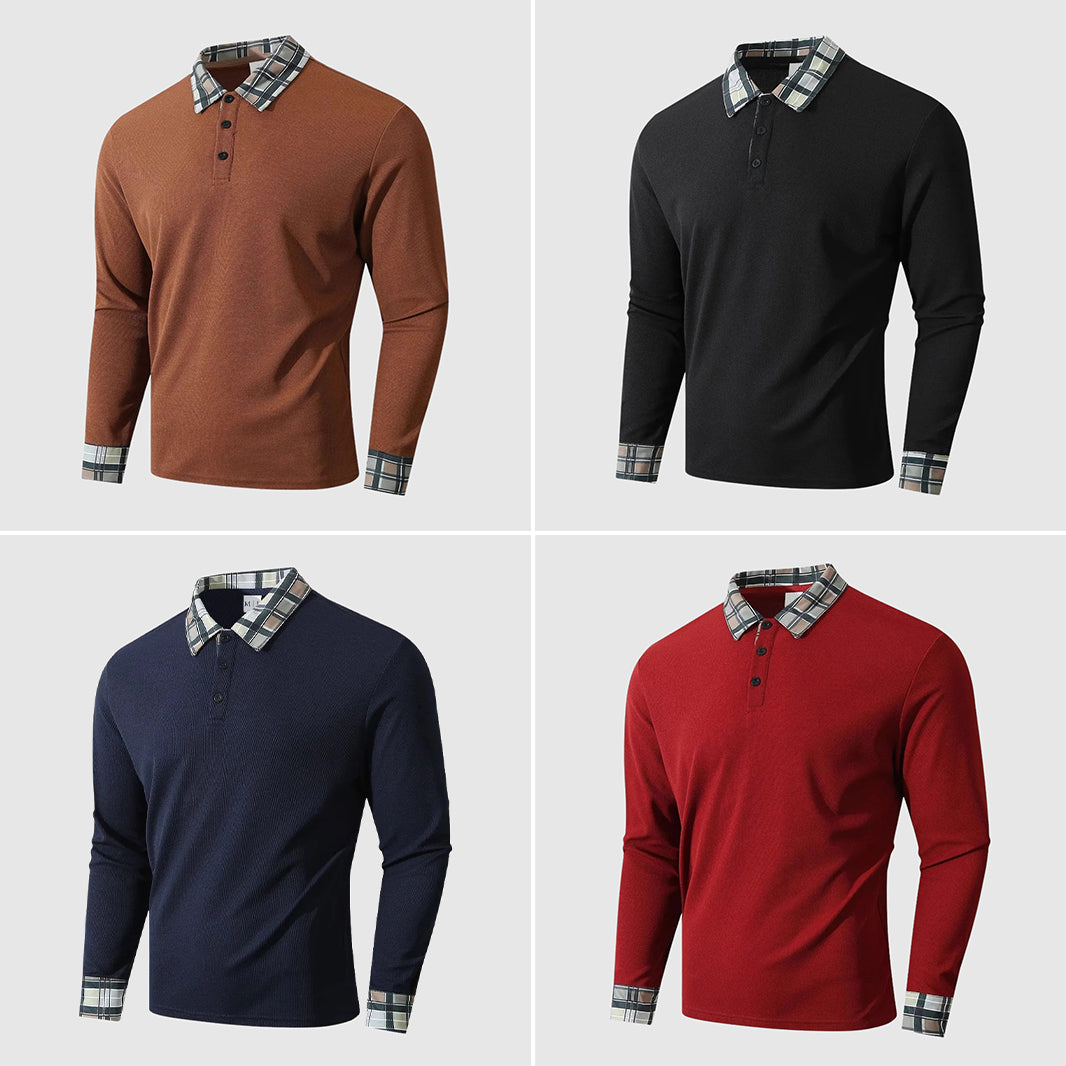 Chemise Rustique Lorenzo Vitali À Galons Plaid Sur Col Et Poignets Pour Automne Confortable