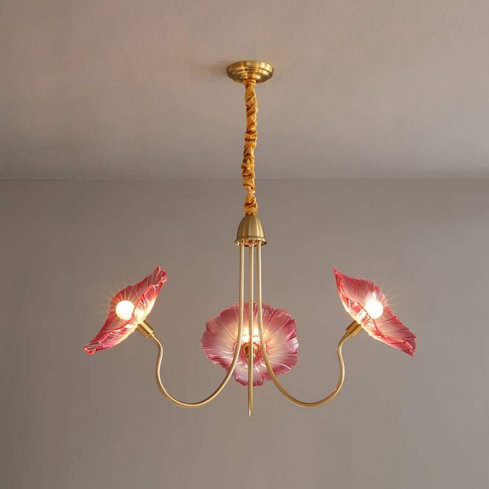 Moderne Lotusblatt-Glas-Kronleuchter für das Wohnzimmer
