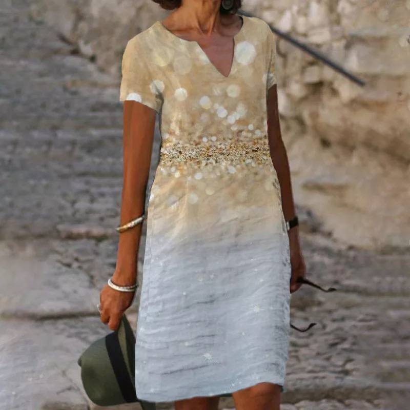 Robe Femme À Col V Imprimé Floral Hannah Par Amawinc Confortable Décontractée Journées Déjeuner et Balades