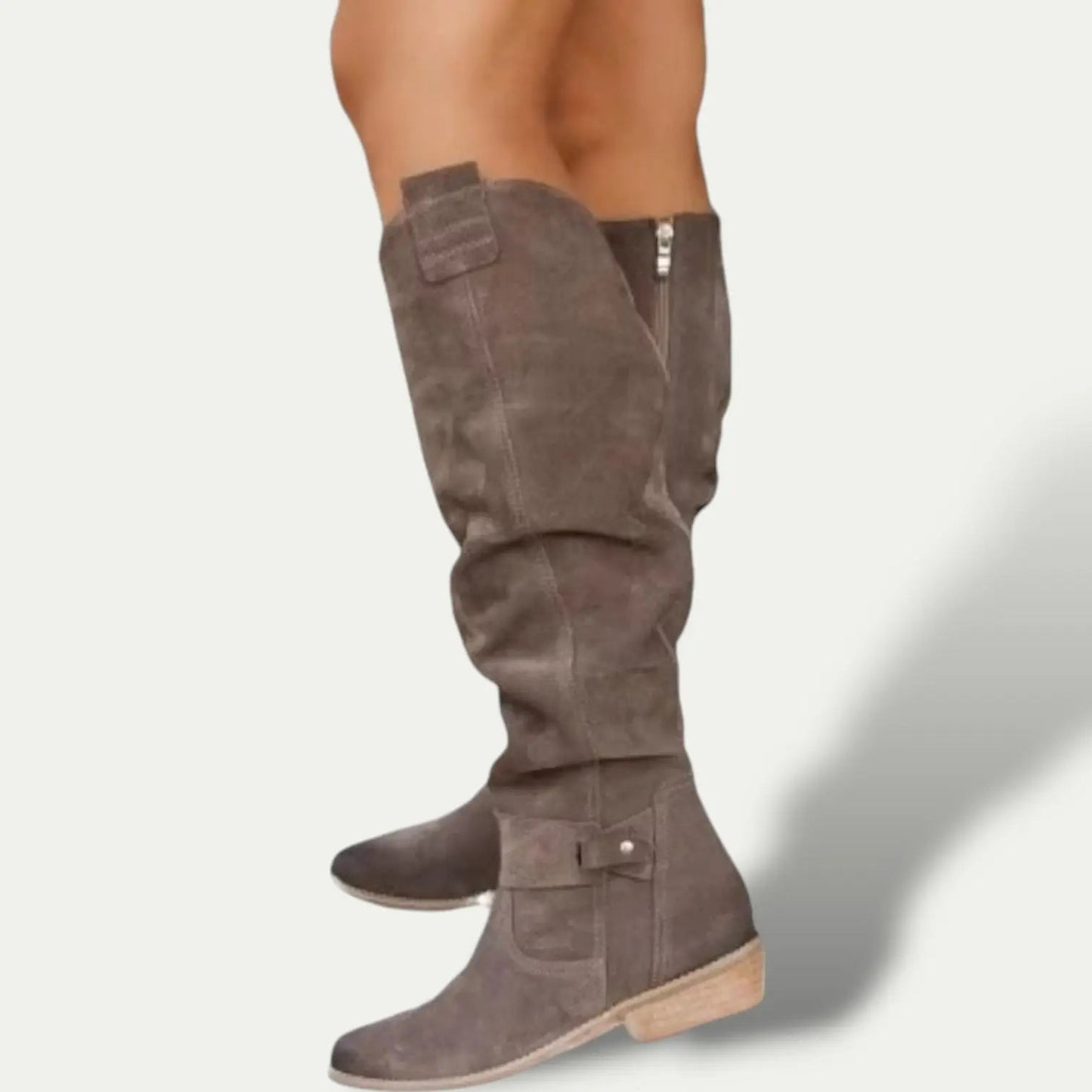 Bottes Cowboy En Daim À Talon Bas Pour Femmes Élégantes Et Confortables Pour Tous Les Jours