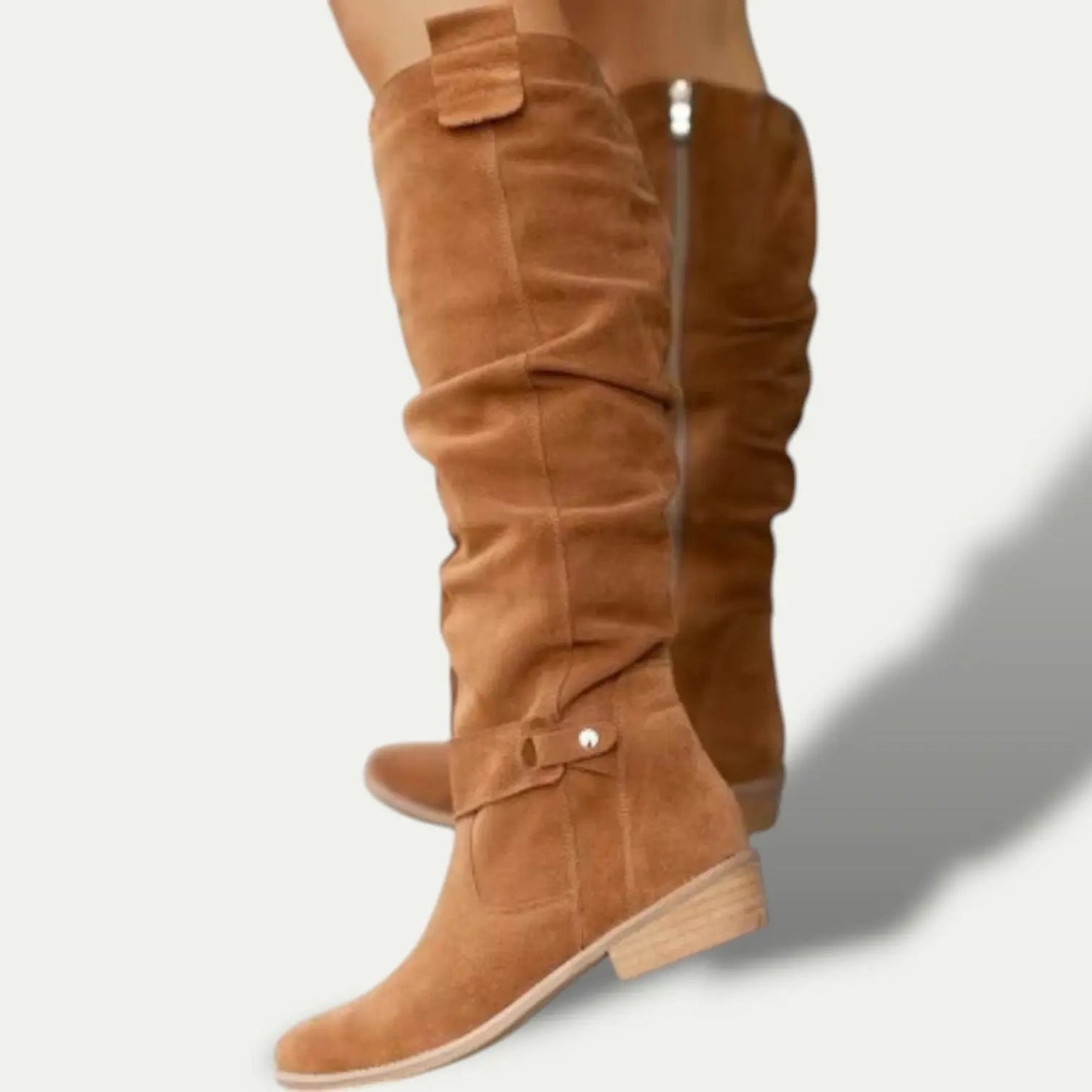 Bottes Cowboy En Daim À Talon Bas Pour Femmes Élégantes Et Confortables Pour Tous Les Jours