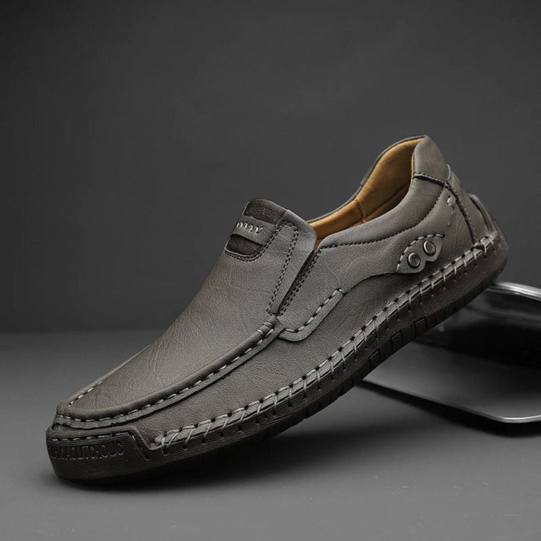 Mocassins Classiques Luca En Cuir Véritable Avec Couture À La Main Et Semelle Antidérapante