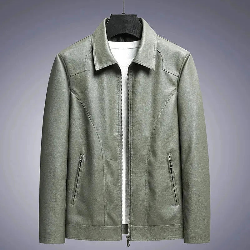 Veste En Cuir Écologique Luca Coupe Structurée Col Rabattable Variantes De Couleur Élégantes