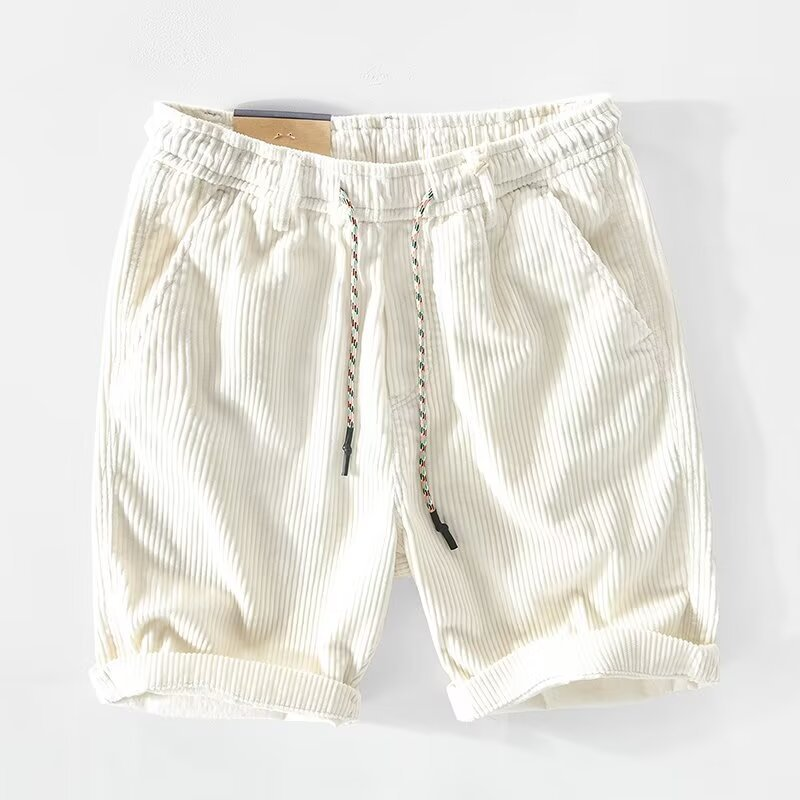 Luca Shorts Décontractés En Velours Côtelé Avec Taille Elastique Et Cordon De Serrage Et Poches Latérales