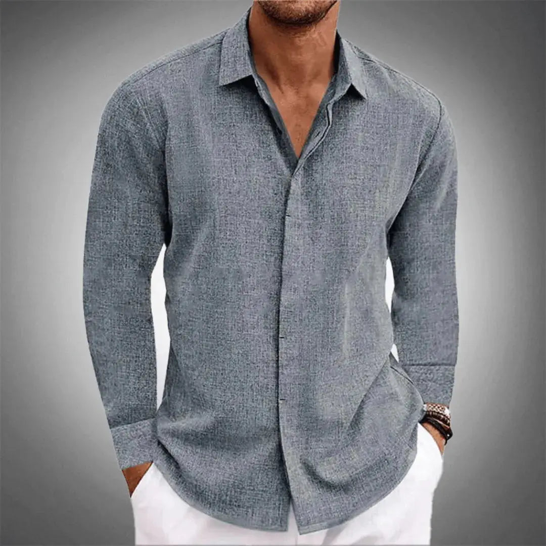 Chemise En Lin Signature Luca Romano Pour Homme Légère Respirante Confort Sans Effort Style Intemporel