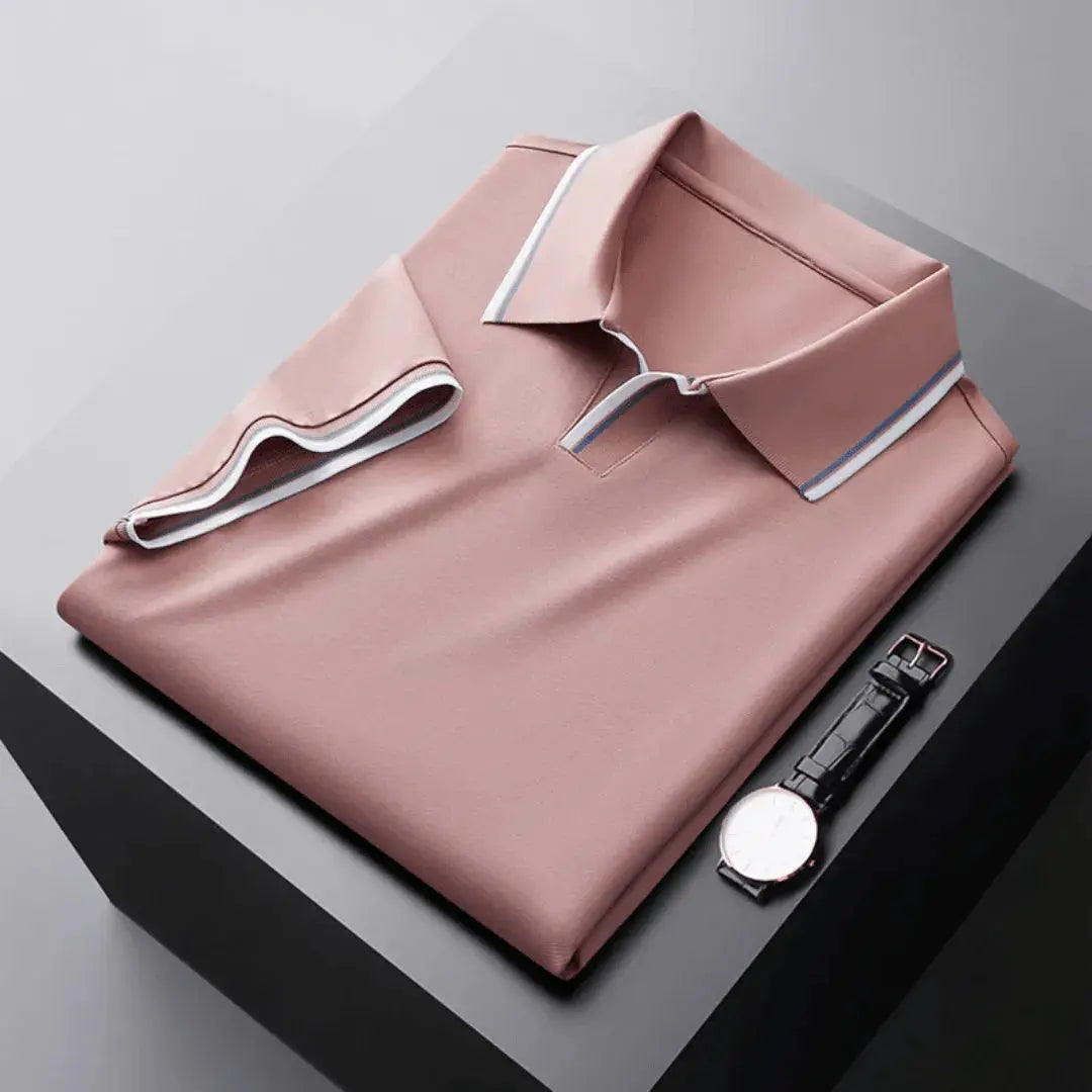 Polo Signature Luca Romano Amawinc Avec Col Contrasté Et Bordure Contrastée En Tissu Premium