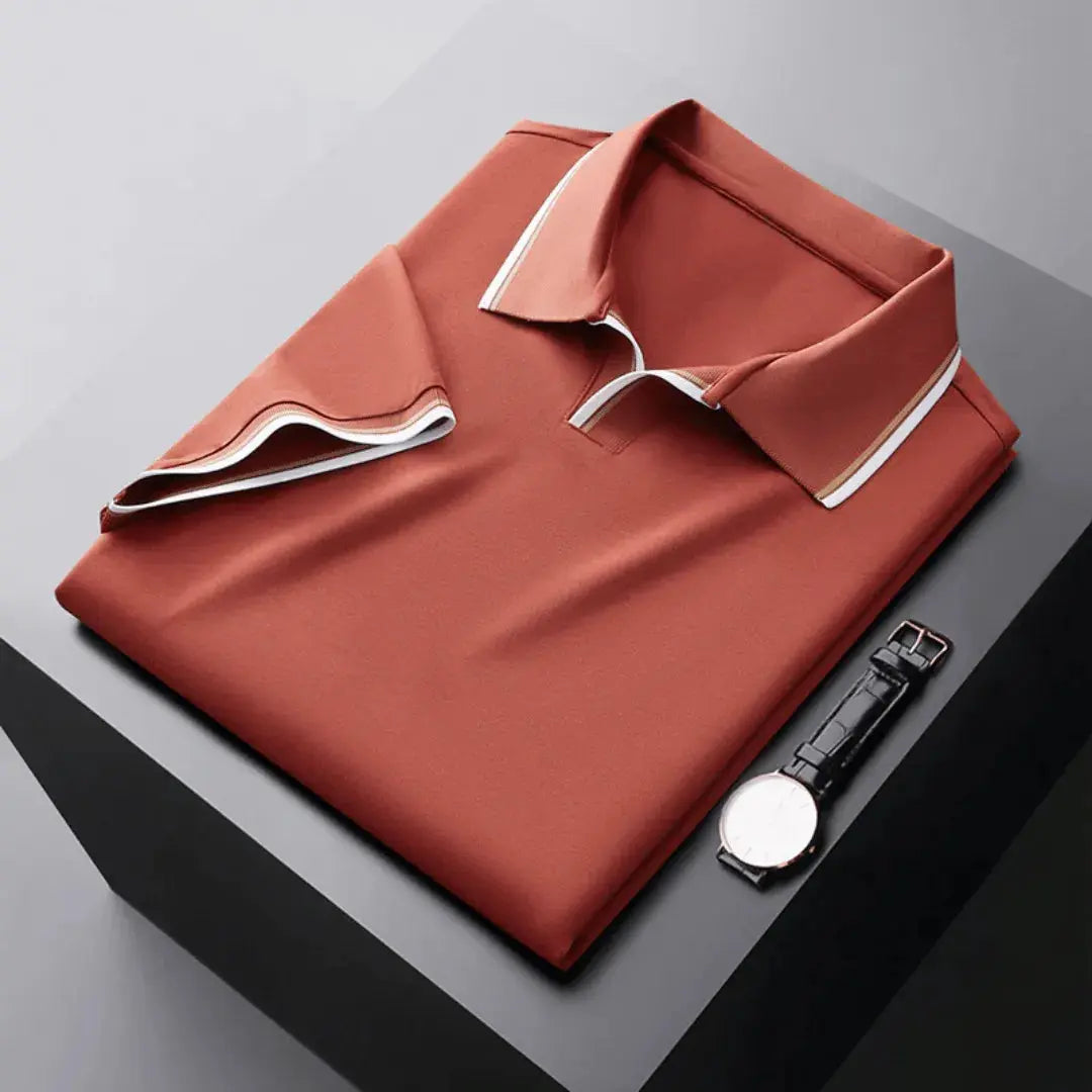 Polo Signature Luca Romano Amawinc Avec Col Contrasté Et Bordure Contrastée En Tissu Premium