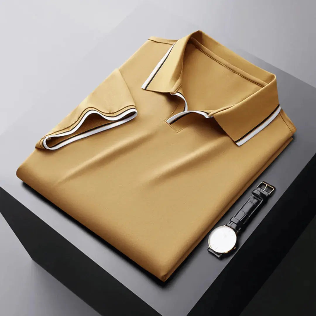 Polo Signature Luca Romano Amawinc Avec Col Contrasté Et Bordure Contrastée En Tissu Premium