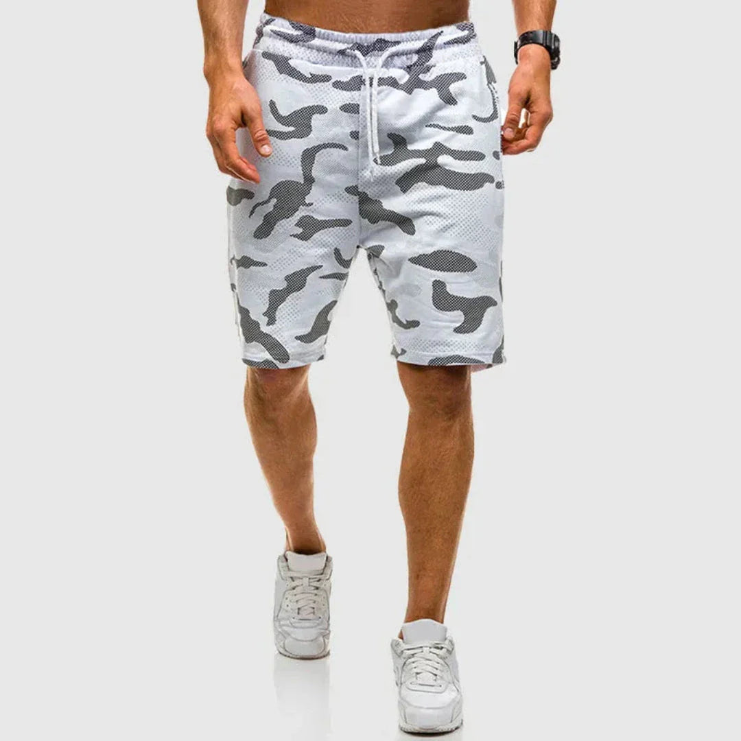 Shorts Camouflage Lucas En Mesh Pour Homme Avec Taille Élastique Et Cordon Ajustable Respirants Et Légers