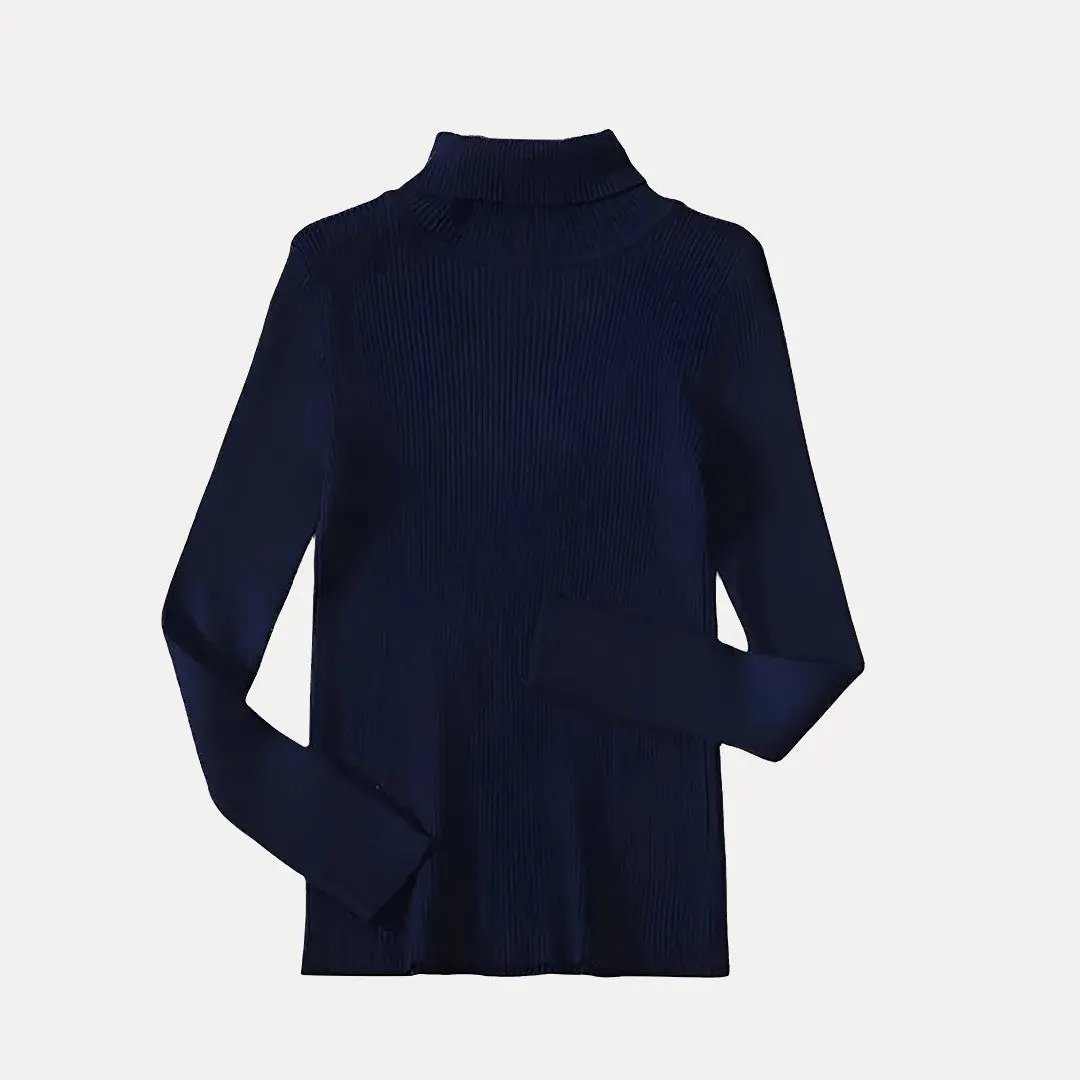 Pull Femme Col Montant Côtelé Coupe Ajustée Idéal Pour Automne Et Hiver Confort Et Élégance Quotidienne