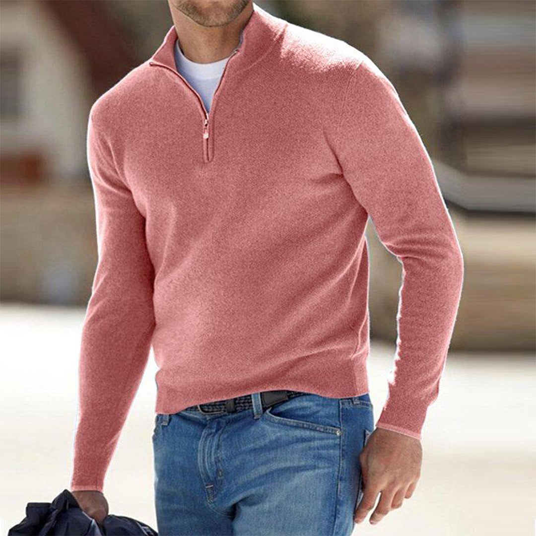 Maverick Pull En Laine À Demi Zip Pour Homme Par Amawinc Avec Col Montant Et Finition Côtelée