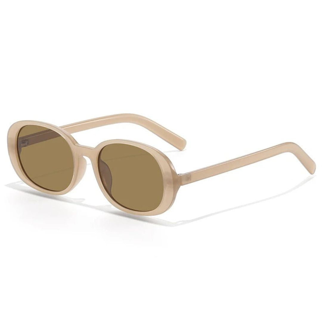 Luna Elite Lunettes De Soleil Rétro Ovales Légères Charnières Renforcées Verres UV Protégés Pour Ville Et Plage