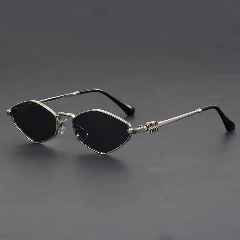 Luna Luxe Lunettes Microframe Oeil De Chat Or Doré Avec Verres Teints UV Protection Prolongée