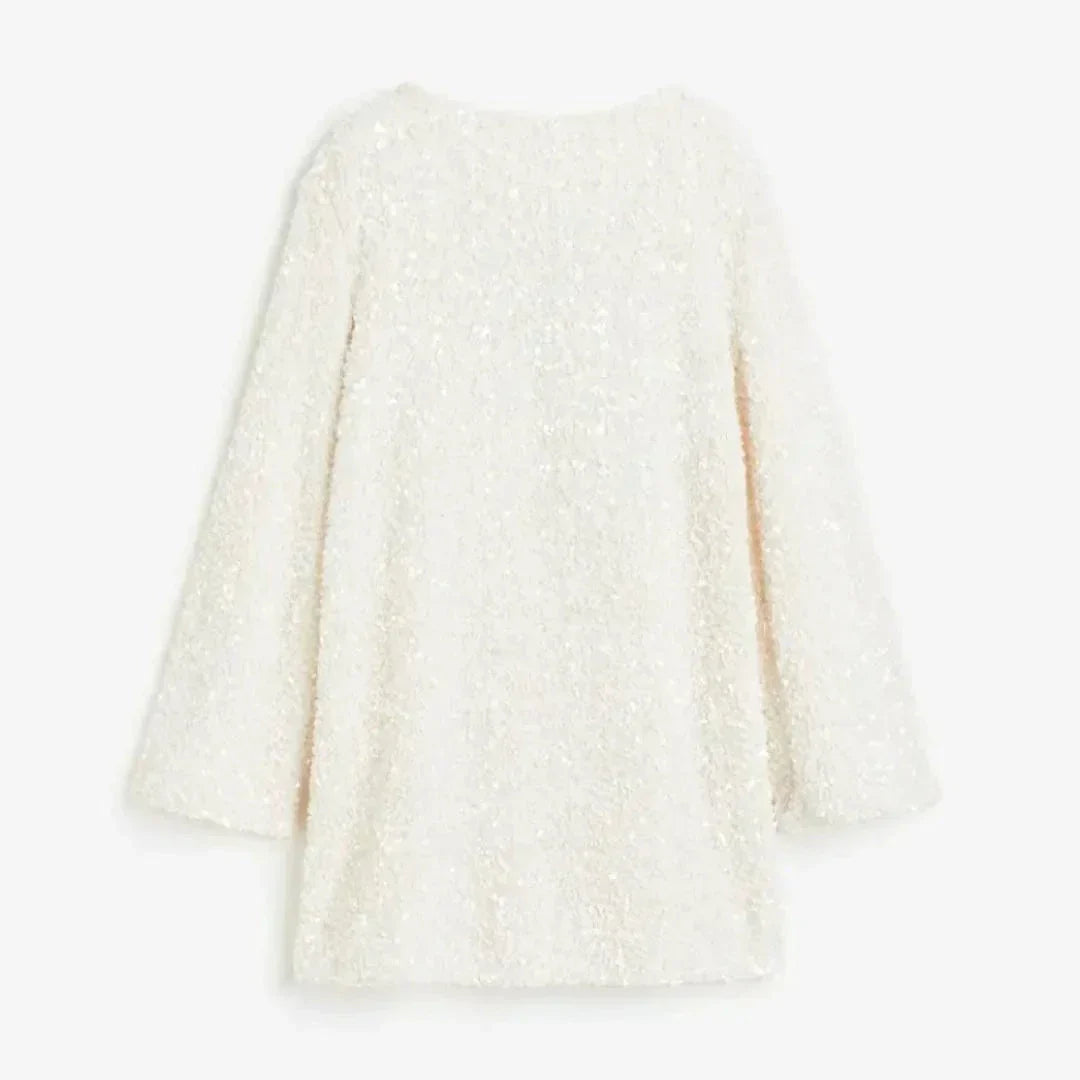 Robe Mini À Sequins Manches Longues Luna Amawinc Pour Soirée Glamour Lumineuse Et Sophistiquée