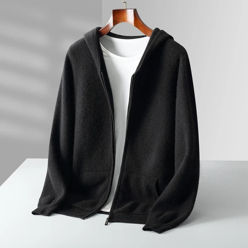 Macio Hoodie En Cachemire Zip Capuche Légère Confortable En Cinq Teintes Polyvalentes