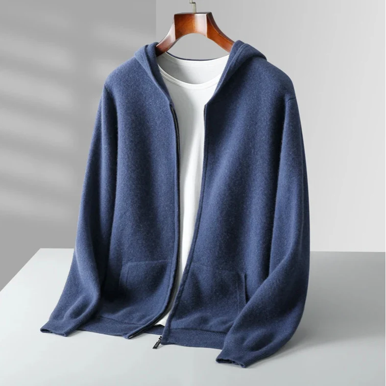 Macio Hoodie En Cachemire Zip Capuche Légère Confortable En Cinq Teintes Polyvalentes