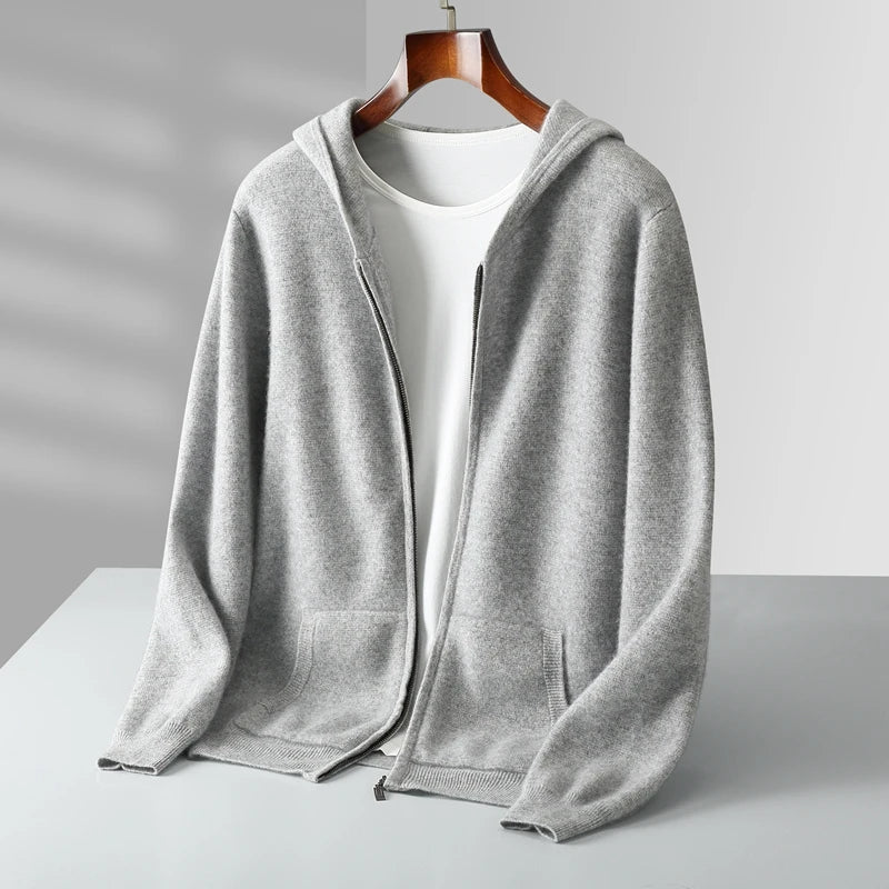 Macio Hoodie En Cachemire Zip Capuche Légère Confortable En Cinq Teintes Polyvalentes