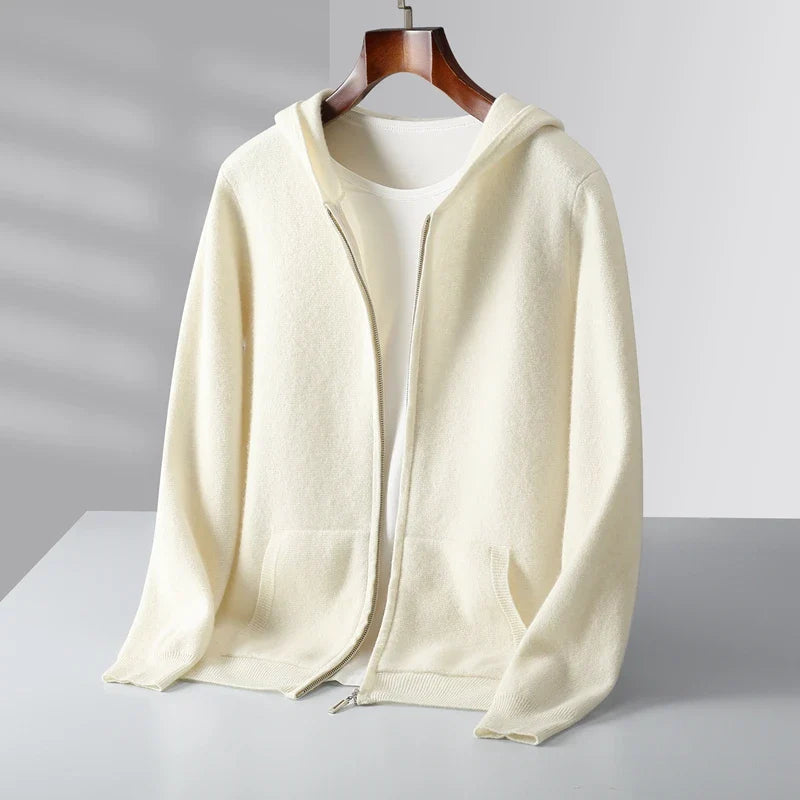 Macio Hoodie En Cachemire Zip Capuche Légère Confortable En Cinq Teintes Polyvalentes