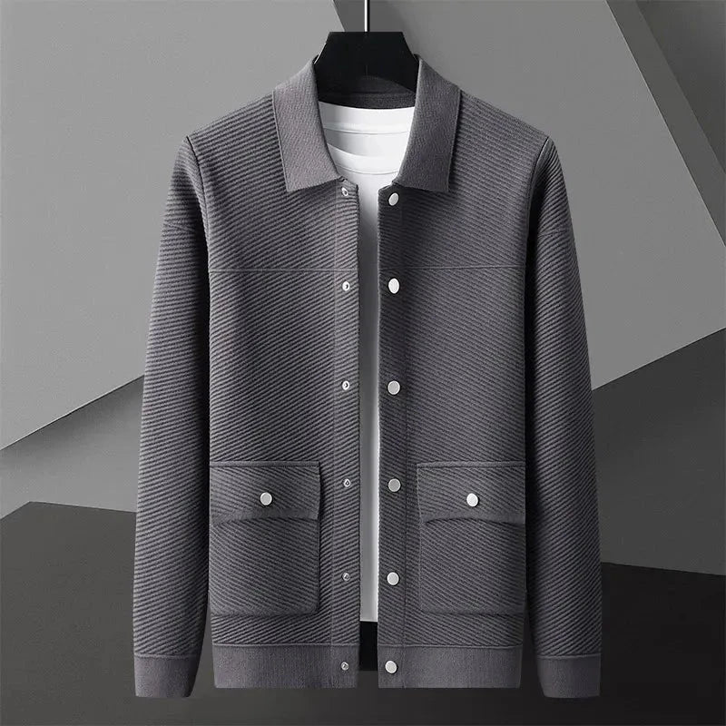 Veste Tricotée En Laine Texturée Mack Amawinc Pour Un Style Poli Et Polyvalent Au Quotidien