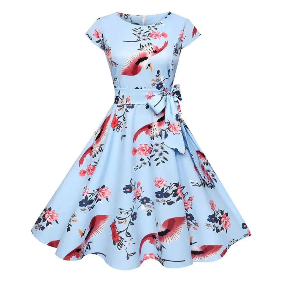 Robe Mandy Vintage Années 50 Style Swing Ajustée Et Évasée Pour Réceptions Jardin Et Sorties Été