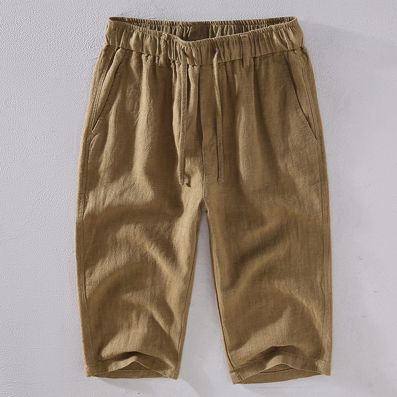 Maravina Shorts En Mélange Lin-Coton Décontractés À Cordon Ajustable Longueur Genou