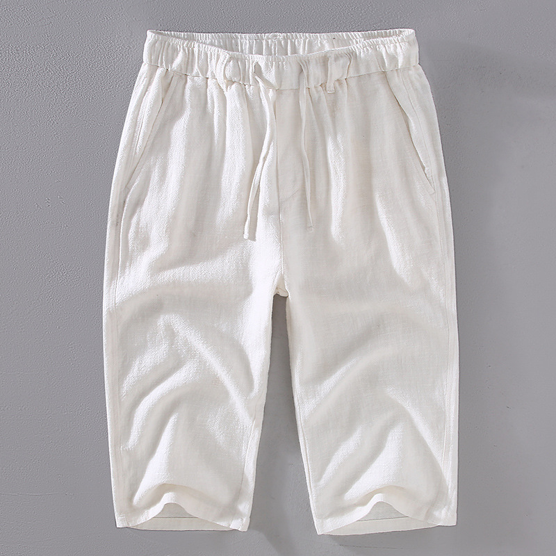 Maravina Shorts En Mélange Lin-Coton Décontractés À Cordon Ajustable Longueur Genou