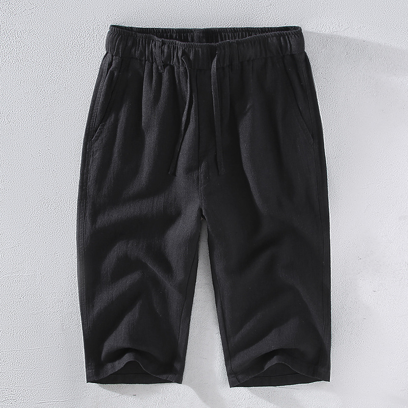 Maravina Shorts En Mélange Lin-Coton Décontractés À Cordon Ajustable Longueur Genou