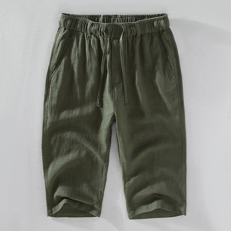 Maravina Shorts En Mélange Lin-Coton Décontractés À Cordon Ajustable Longueur Genou