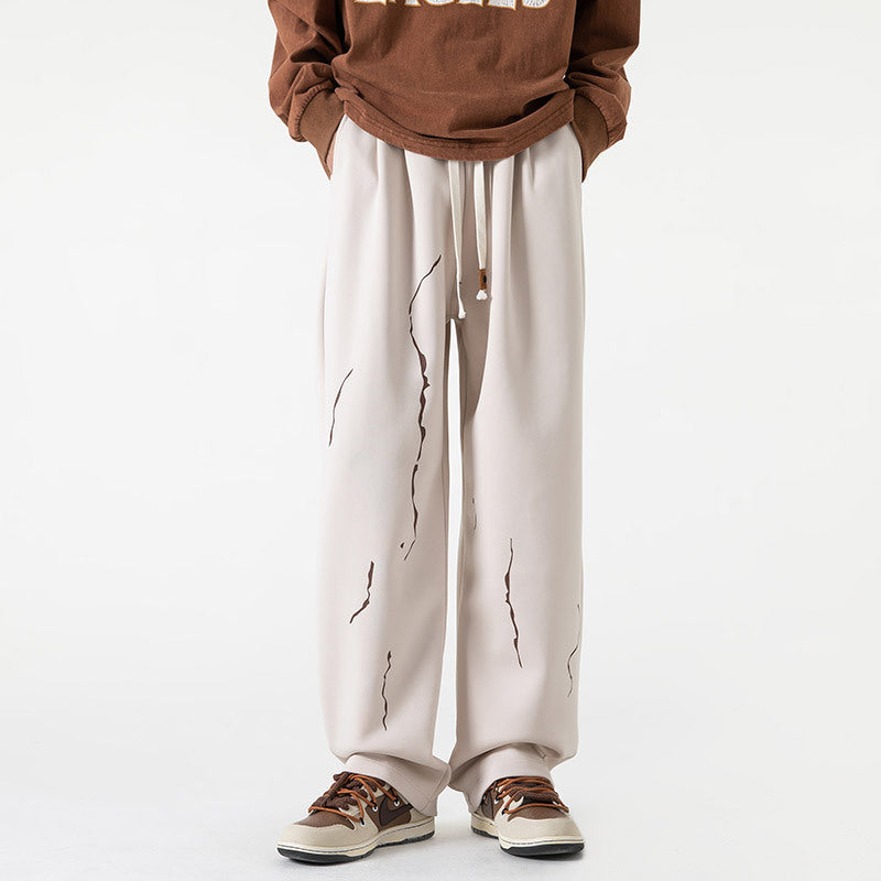 Marcello Avant Garde Pantalon Jogger Décontracté Avec Cordon De Serrage Et Imprimé Gouttes De Peinture