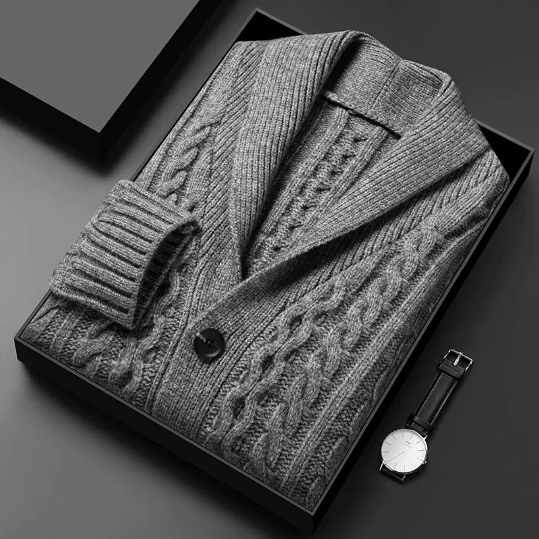 Marcus Reverie Cardigan Jacquard Brossé Luxueux Avec Col Châle Et Toucher Doux Premium