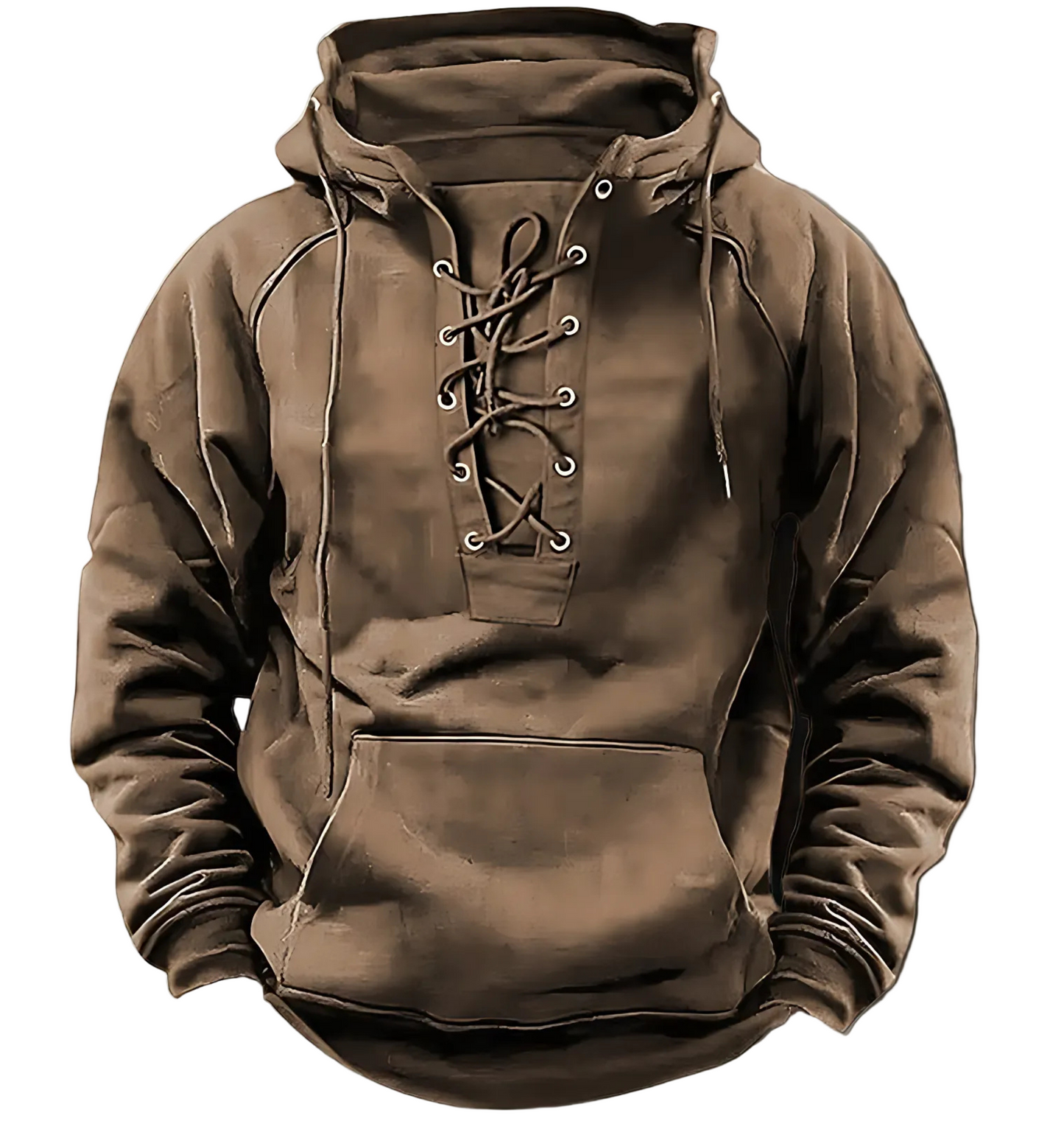 Pull À Capuche En Maille Pour Homme Avec Laçage Avant Décontracté Pour Superposition Et Utilisation Quotidienne