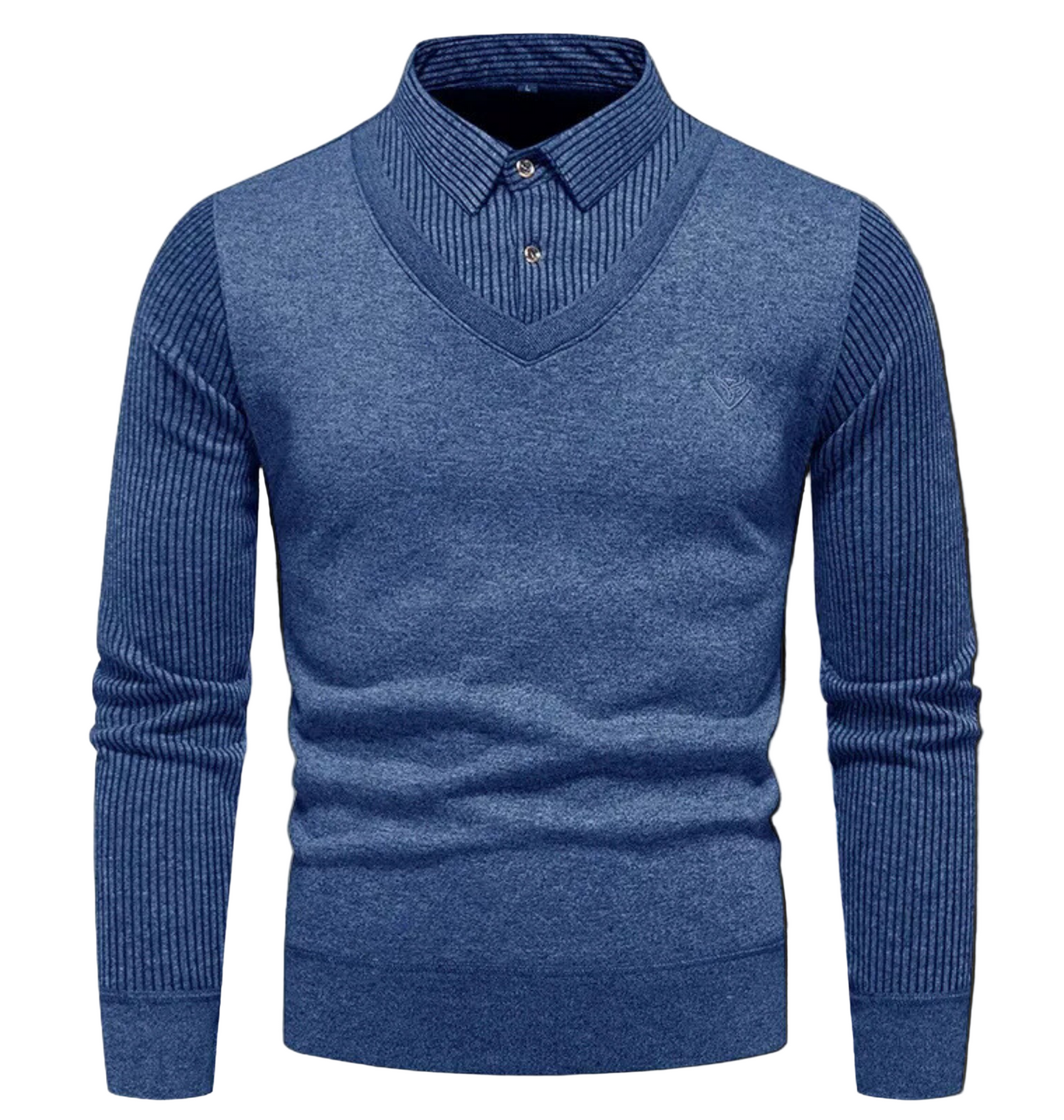 Pull Homme Amawinc Maille Fine Ajusté Col V Moderne Avec Manches Côtelées Pour Garde Robe Moderne