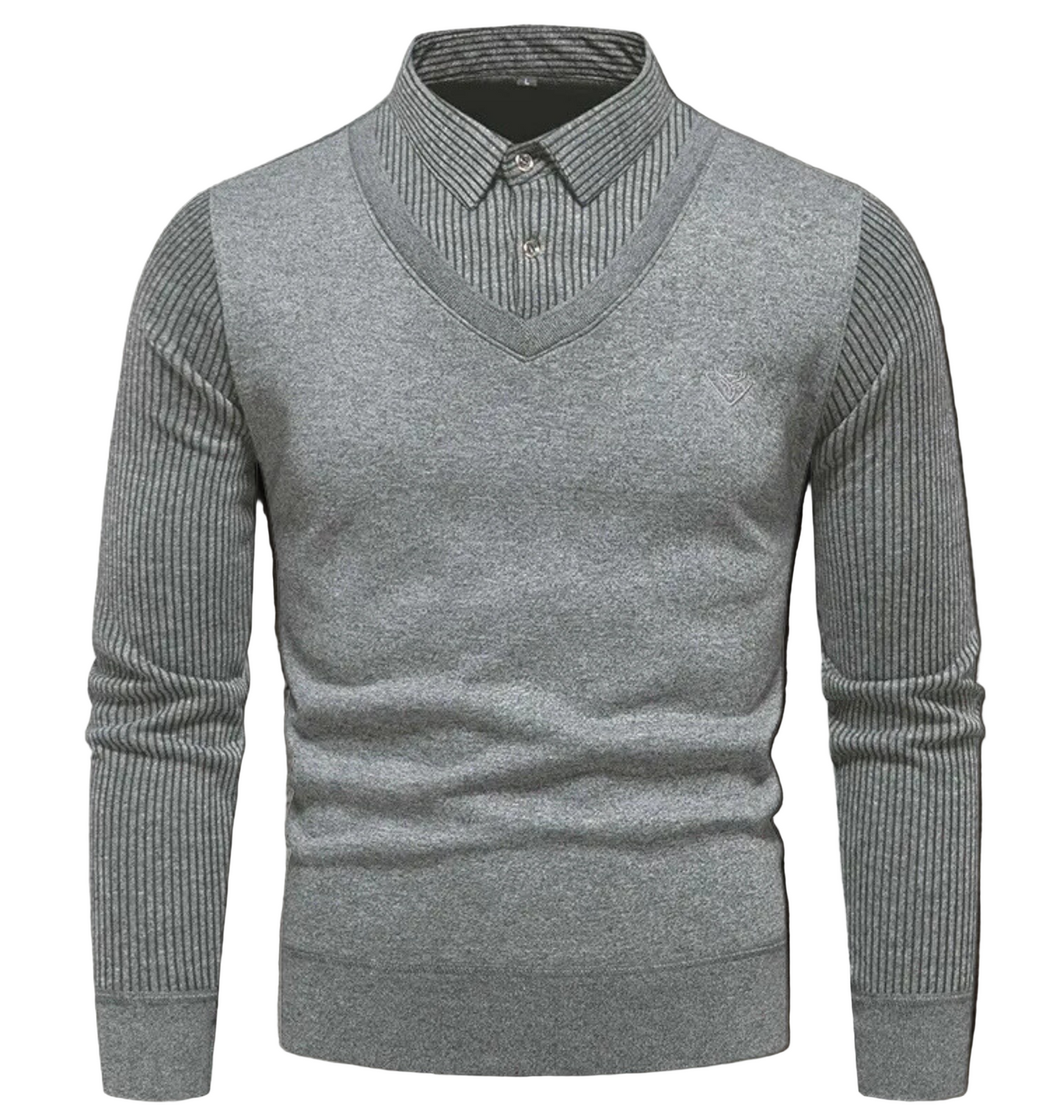 Pull Homme Amawinc Maille Fine Ajusté Col V Moderne Avec Manches Côtelées Pour Garde Robe Moderne