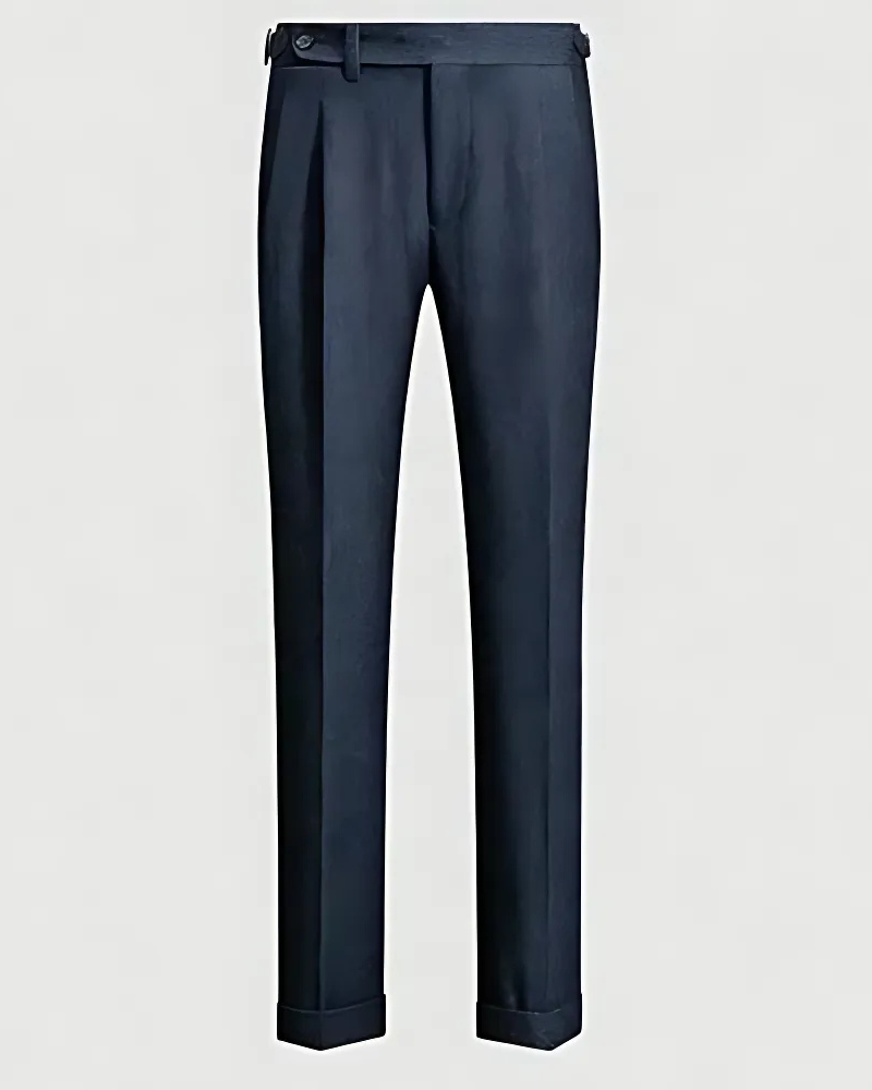 Nordisk Flair Pantalon Homme En Mélange De Laine Coupe Slim Tapered Avec Plis Doubles Et Ourlet Étroit Style Classique