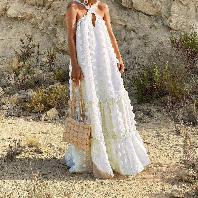 Robe Longue Solara Tiered Maxi Légère Et Aérienne Pour Jours D'Été Ensoleillés Et Confortable