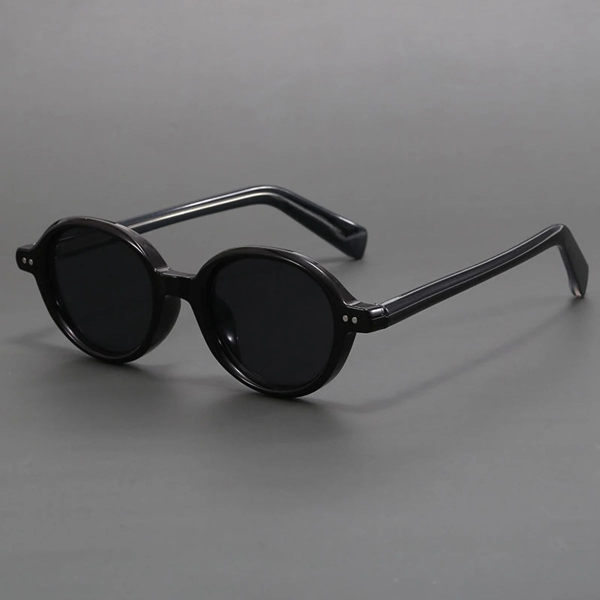 Marlo Lunettes De Soleil Ronde Rétro En Acétate Ambre Avec Verres Dégradés UV Protecteurs